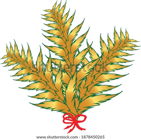 CHRISTMAS TREE DESIGN,GOLDEN AND GREEN COLOR VECTOR