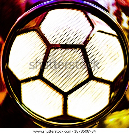 Football with  lighting in  different looks