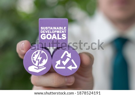 Sustainable Development Global Goals Concept. Corporate social responsibility - the United Nations. SDG. Royalty-Free Stock Photo #1878524191