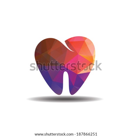 vector icon in the shape of a tooth with a geometrical pattern