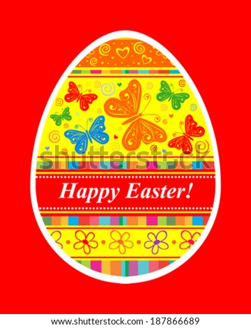 Happy Easter Card. Easter egg.  Vector Illustration 