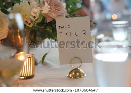 Wedding Table Number Guests Reception Royalty-Free Stock Photo #1878684649