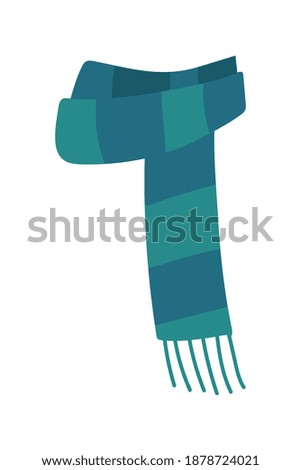 knitted scarf season accessory icon white background vector illustration