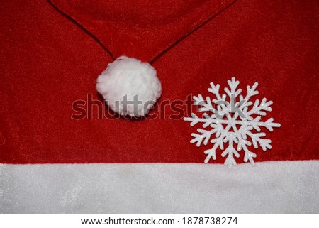 Santa's hat and a snowflake