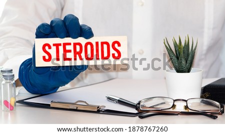 STEROID word made with building blocks concept