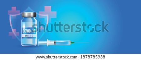 COVID-19 Vaccine vial and injection Royalty-Free Stock Photo #1878785938