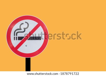 No smoking, prohibited signs in public areas, roads, sidewalks Separate clip part