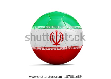 Soccer balls with teams flags, Football Brazil 2014. Group F, Iran