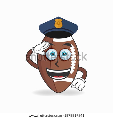 The American Football mascot character becomes a policeman. vector illustration