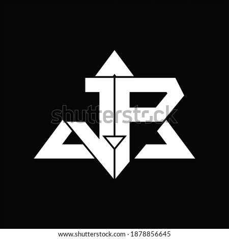 JP Logo monogram isolated with triangle shape design template on black background
