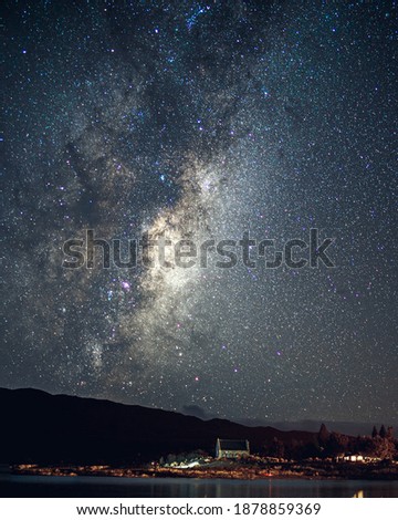 The Church of the Good Shepherd in Lake Tekapo, New Zealand pictured with the stars of the universe!