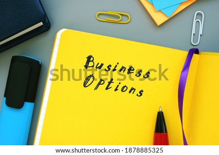 Business concept meaning Business Options with inscription on the page.
