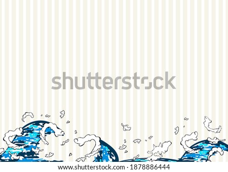 blue wave and striped backdrop
celebration ukiyoe 