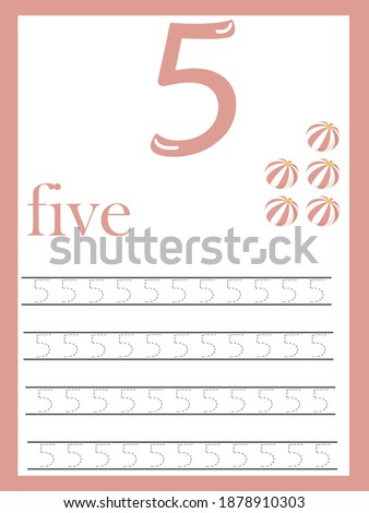 writing number five for kids