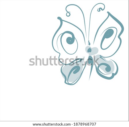 
VECTOR Background with a
stylish  summer fashion original hand-drawn graphics sketch   with beautiful butterfly  for design natural  logo 