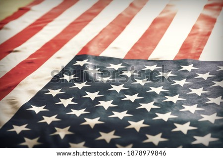 United States of America waving flag with many folds ,joe biden US midterm election results 2022
