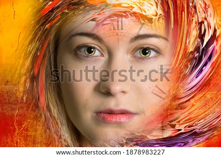 Art portrait woman and time
 Royalty-Free Stock Photo #1878983227