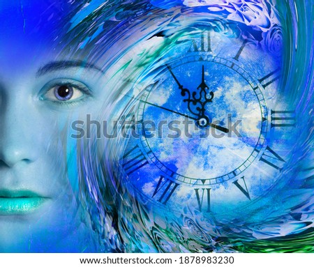 Art portrait woman and time
 Royalty-Free Stock Photo #1878983230