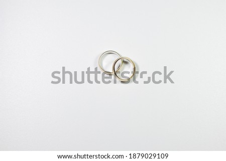 wedding rings on a white background