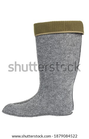 Warm sock. Insulated insert for winter boots. File contains clipping path.