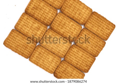 tasty and healthy brown colored biscuit stock on white background