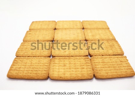 tasty and healthy brown colored biscuit stock on white background