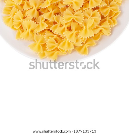 Pasta farfalle butterfly isolated on the white