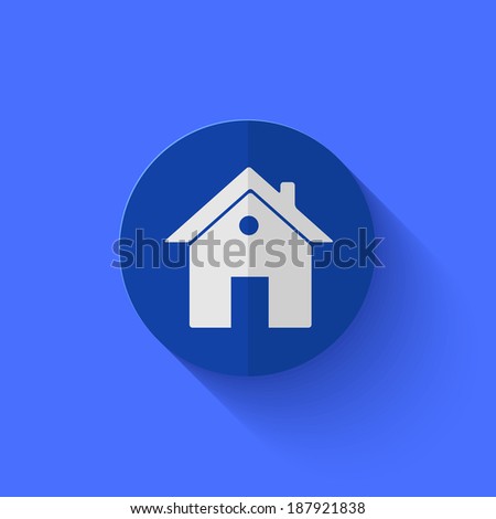  modern flat blue circle icon. 