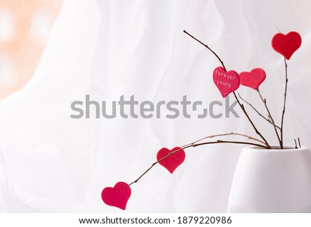 Set of red hearts above white background. Valentine's day wedding concept