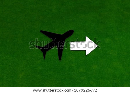 the plane is black, the pointer is white on a green background. The concept of the direction of movement.