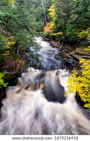 Fall overlooks, rivers and falls at the Porcupine Mountains Wilderness Area.