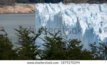 Horizontal view Glacier Perito Moreno national park Los Glaciares. The Argentine Patagonia in Autumn.