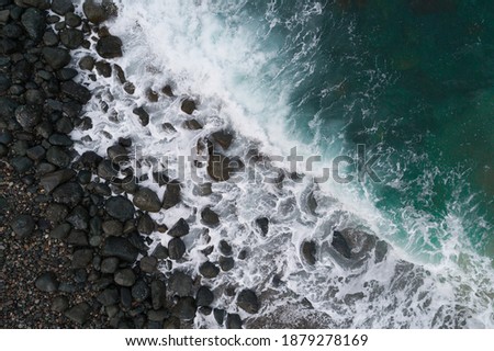 View of a drone at the  Beach,top view aerial drone photo of stunning colored sea beach