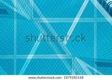 Collage photo of windows. Hi-tech framed glass structures. Abstract modern architecture or technology background. Skyscraper. Wall, ceiling or roof of an office building. Metal framework. 