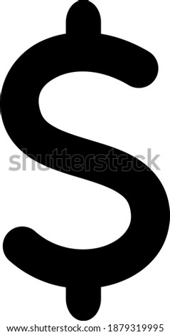 Dollar symbol icon with flat style. Isolated vector dollar symbol icon image on a white background.