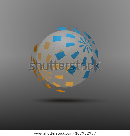 Globe Design Vector Illustration - Squares Surface Pattern