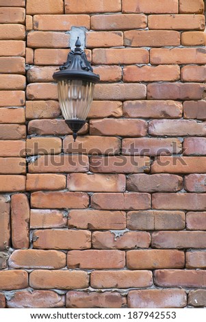 Lamp on the brick wall