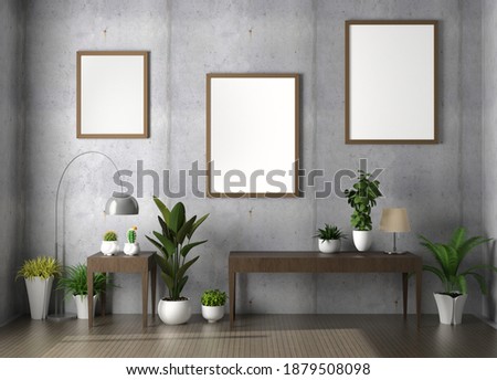 Picture frame attached to the wall and has a table at the bottom.