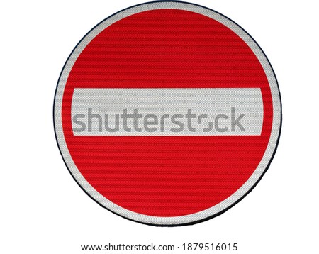 Reflective road sign on a white background.