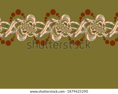 A hand drawing pattern made of green red and blue on a skin tones background 
