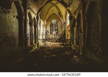 Abandoned chapel near an French chateau Royalty-Free Stock Photo #1879630189