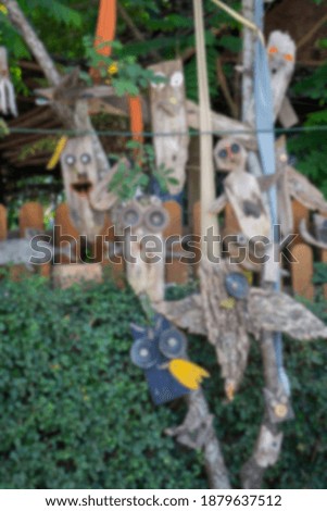 Home decorations made of wood, stock photo