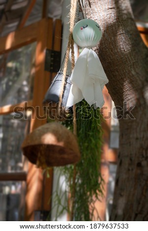 Local market tent decorated in Northern Thai style, stock photo