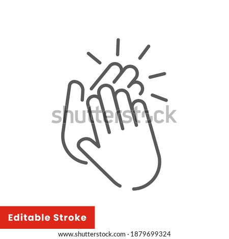 Applause icon. Clap, plaudits, standing ovation symbol. Flat design. Stock - Editable stroke vector illustration eps 10 Royalty-Free Stock Photo #1879699324