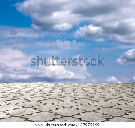 paving stone and blue sky
