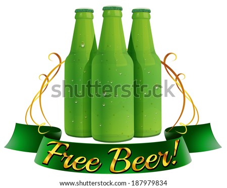 Illustration of a free beer label on a white background