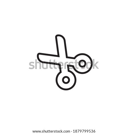 Scissors linear vector icon. Cutting element simple symbol. 