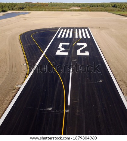 aerial view of a take-off runway