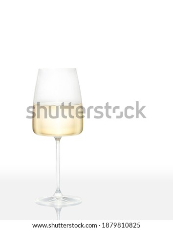 Magazine sized image of a White Wine Goblet on a light background with space to contain other content.