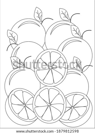 Orange illustration for coloring book, vector with eps10 format, very useful for training children to color, or to train creativity.